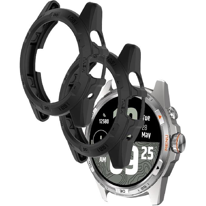 [2 Pack] Case for Ticwatch Atlas Smartwatch,a Hollow-Out Design,Shockproof,BOVUGAC All Around PC Protective Case Cover for Ticwatch Atlas Watch