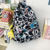 New high-value niche personalized graffiti comics trendy cool backpacks for men and women lightweight large-capacity backpacks
