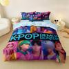 Caçadores de Demônios KPop Rumi Anime Bidimensional Conjunto de Quatro Peças Dormitório Estudantil Macio e Confortável Conjunto de Capa de Edredom e Lençóis