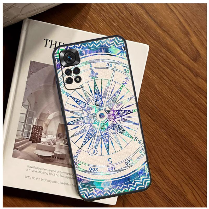 Compass Case For Xiaomi Redmi Note 13 14 9 10 11 12 15 Pro Plus Cover For Redmi 15 C 14C 10C 12C 13C