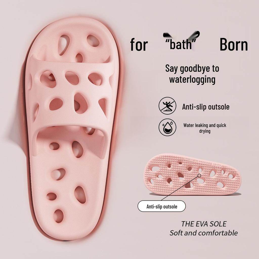 EVA Plus Size Non-Slip Shower Slippers for Men & Women - Hollow, Odor-Free, Indoor/Outdoor Use