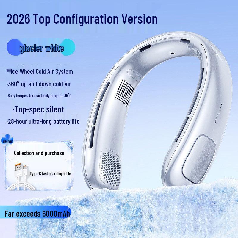 Portable Neck-Mounted Mini USB Fan with Long Battery Life No Battery
