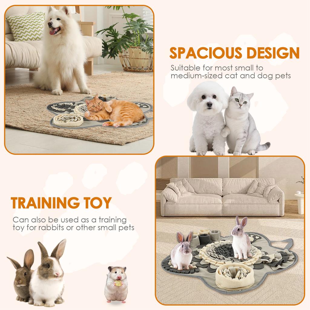 Mata węchowa dla psa Przenośna mata do karmienia smakołykami dla zwierząt z 2 zabawkami do żucia w kształcie kości Antypoślizgowy dywanik do węszenia dla psa Artykuły dla zwierząt do treningu