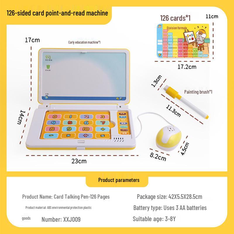 Kid's Learning Laptop Toy: Early Education Computer with Card Slot