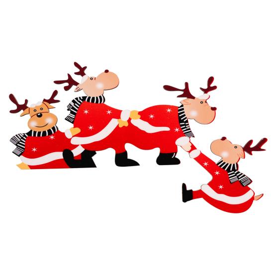 Christmas Door Topper Decoration Wood Santa Claus Reindeer Door Frame Corner Sign