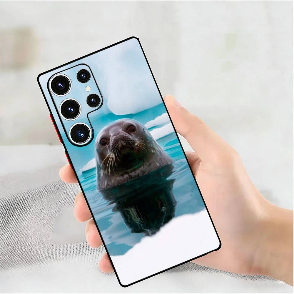 Animal Seal Phone Silicone Case for Samsung Galaxy S 24,22,20,23,21,20 Ultra Plus Lite 5G Print Silicone Cover