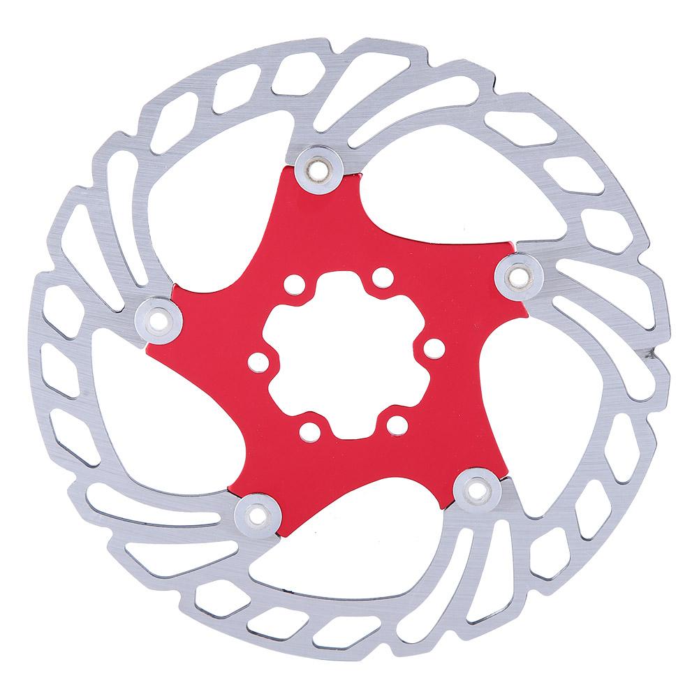 160mm Floating Disc Six Bolts Bicycle Mountain Bike Brake Disc Cycling Accessory(redsilver )