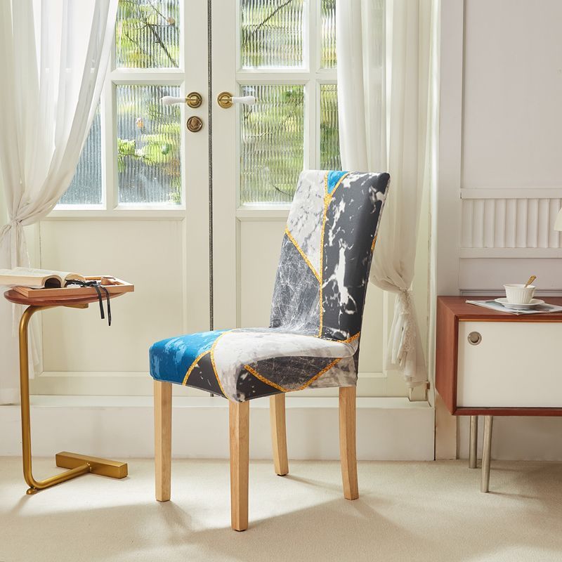 Stoltrekk fire sesonger universal spisestuestoltrekk elastisk krakksett i ett stykke bord og stoltrekk ryggpute setepute