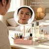 Touch Control LED Makeup Mirror with Three-Color Fill Light and Storage Box