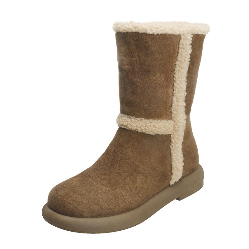 Меховые балетки женские ботильоны замшевые модные зимние удобные туфли женские 2025 тренд — фото 7