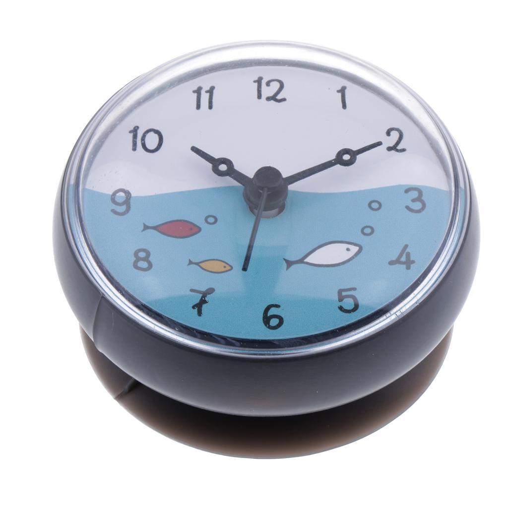 Shower Bath Time Display Wall Clock Machine Blue Silicone Modern Decor for Bathroom and Shower