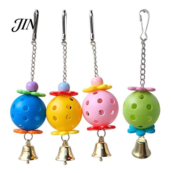 Bird Pecking Toy Parrot Foraging Ball Toy, Plastic Hollow with Bell, Play Cage Enrichment for Lovebird Budgie Cockatiel Conure
