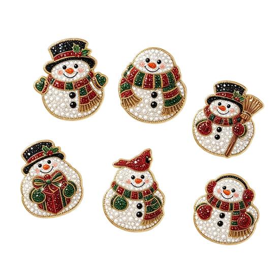 DIY Kunst-Sets mit Kunstperlen 6 Stück/Set Kühlschrankmagnet-Set, Weihnachts-Schneemann-Baum-Weihnachtsmann Feiertags-Heimdekorationen Magnete, Mosaik-Kühlschrank-Dekoration für