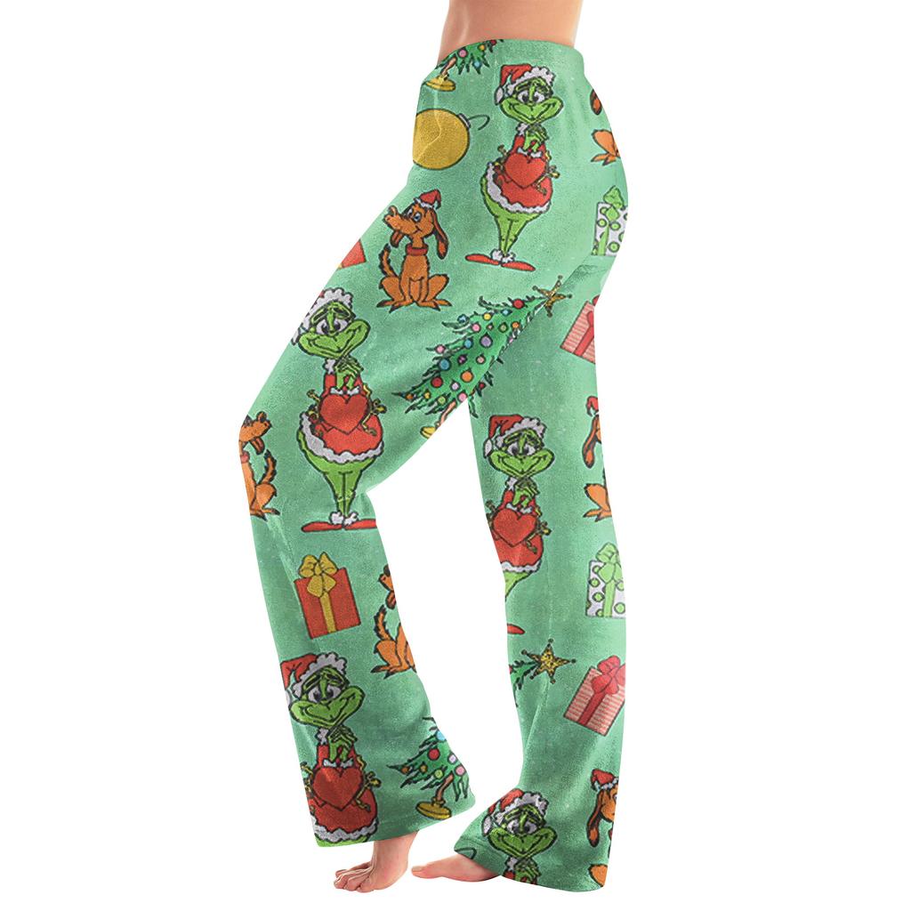 Women  Winter Print Pants Full Length Long Trousers Sports Pants