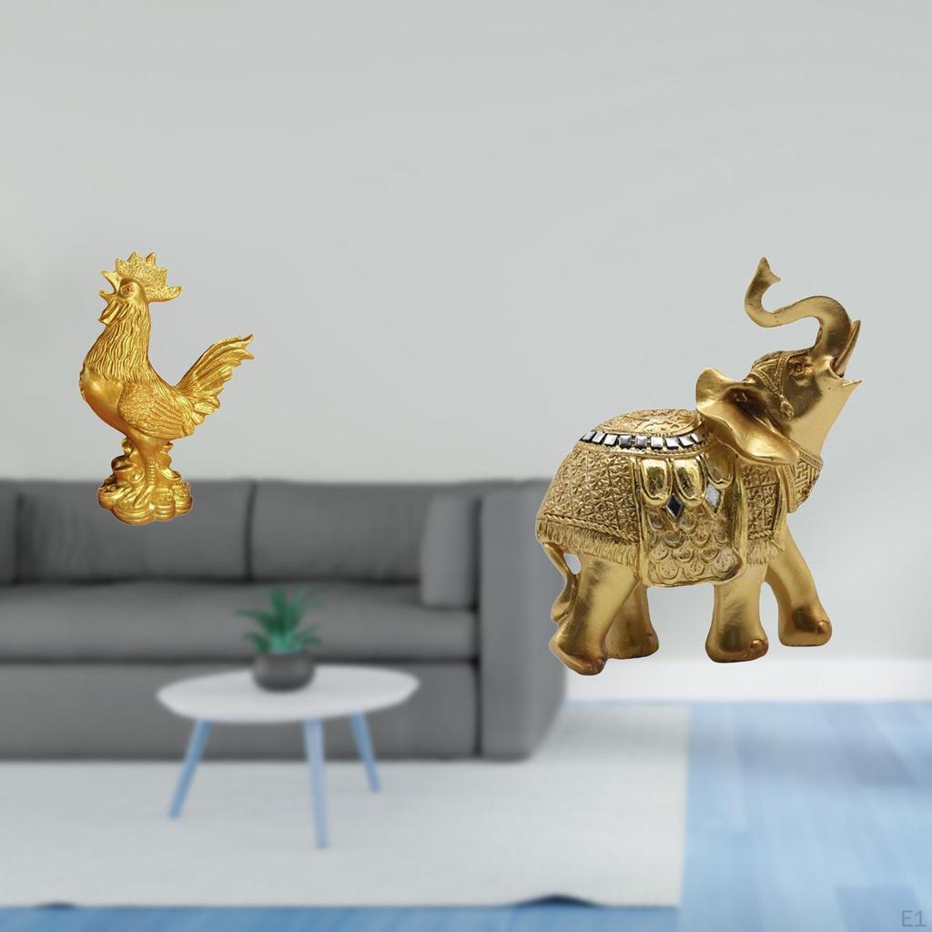 Chicken Feng Shui Figurine Sculpture for Birthday Anniversaries Hotel Housewarming Elephant Statue