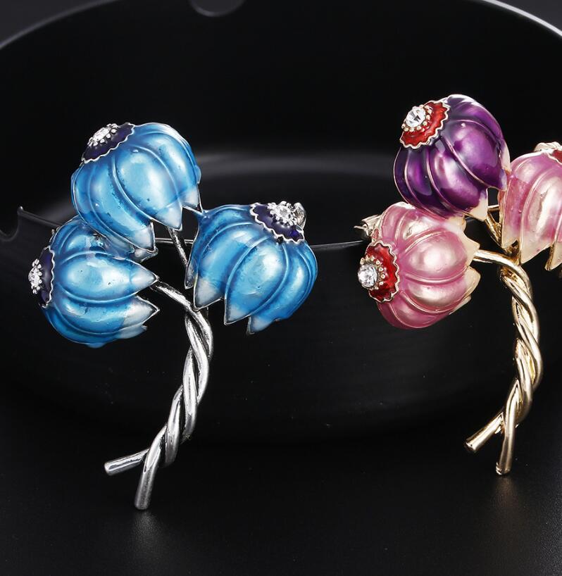 Classic Special Flowers Enamel Brooches Metal Plants Weddings Banquet Party Brooch Pin Fashion Gifts