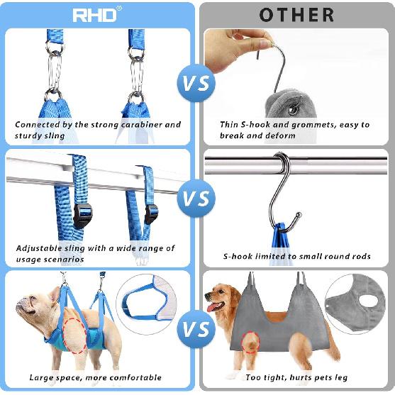 RHD Dog Grooming Hammock Harness for Small Dog and Cats, Dog Grooming Sling, Pet Grooming Hammock, Pet Grooming Supplies Kit with Nail Clippers, Nail