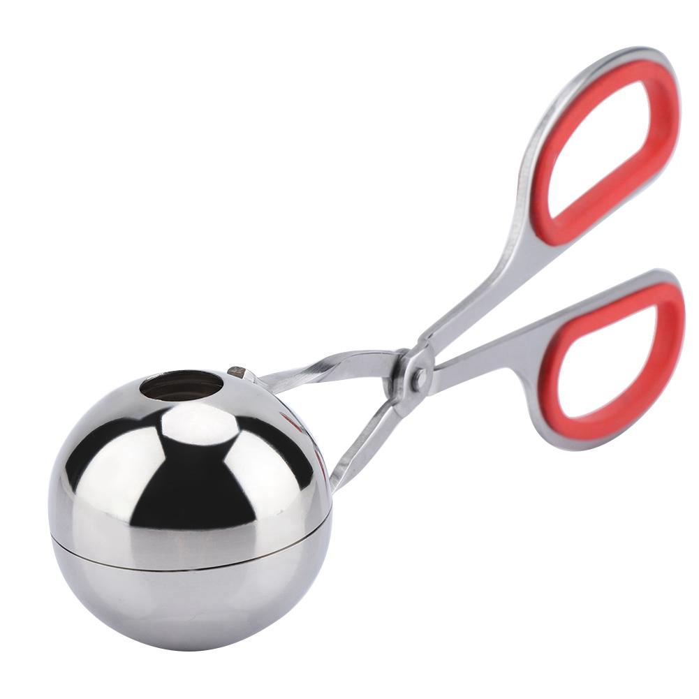 304 Stainless Steel NOn Sticky Meatballs Rice Balls Clip Maker Mold Kitchen Tool (Red)
