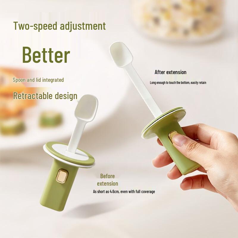 Ru Han Ret Retractable Spice Jar with Integrated Spoon Lid