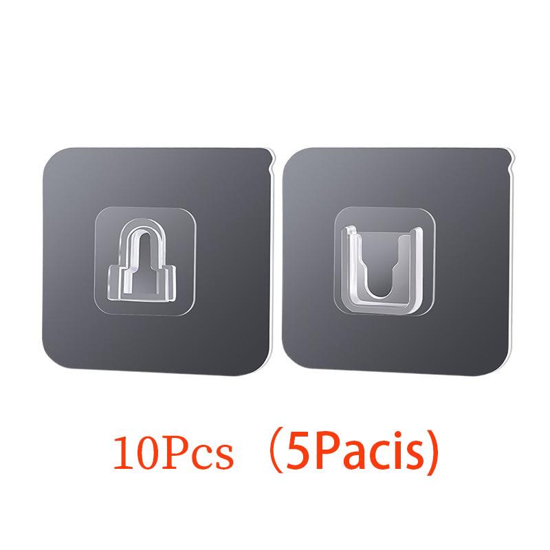 

10/5 пар двухсторонних клейких настенных крючков, невидимый бесследный карабин, настенный держатель для хранения, комплект крючков для ванной, кухни, спальни