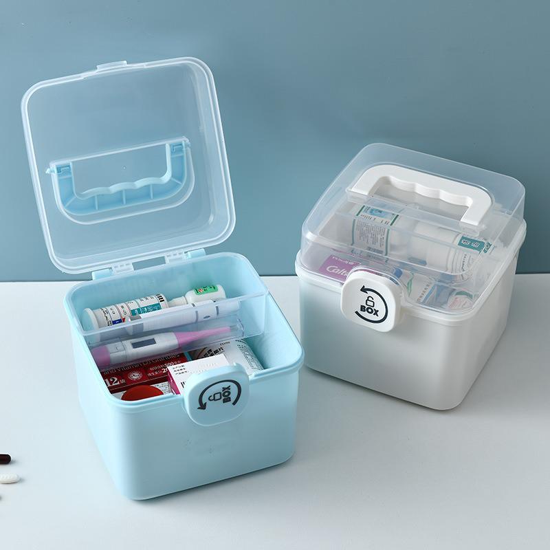 Familienmedizinkasten mit großer Kapazität und mehreren Schichten: Komplette Notfallversorgungslagerung mit Pillenorganisator