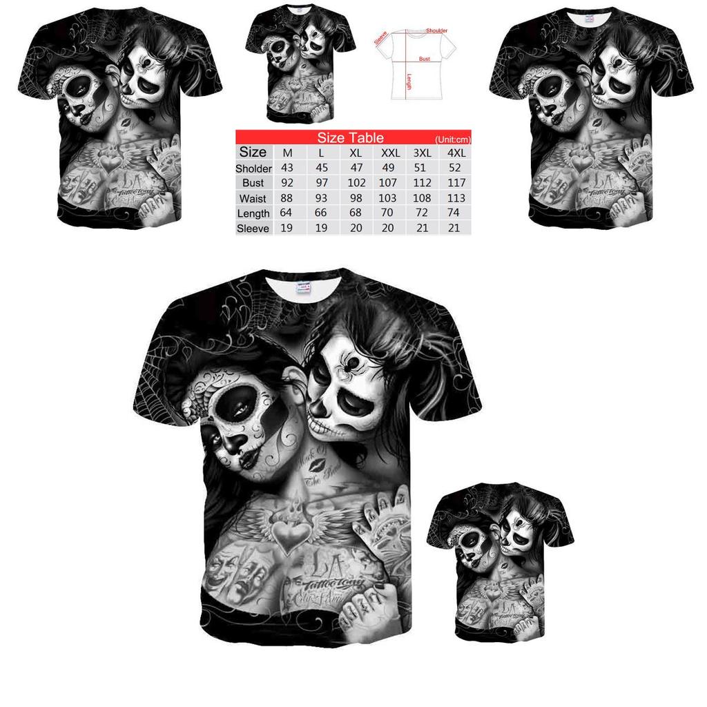 Premium Quality Unisex Summer Short Sleeve O-neck Clown 3d Print T-shirt For All