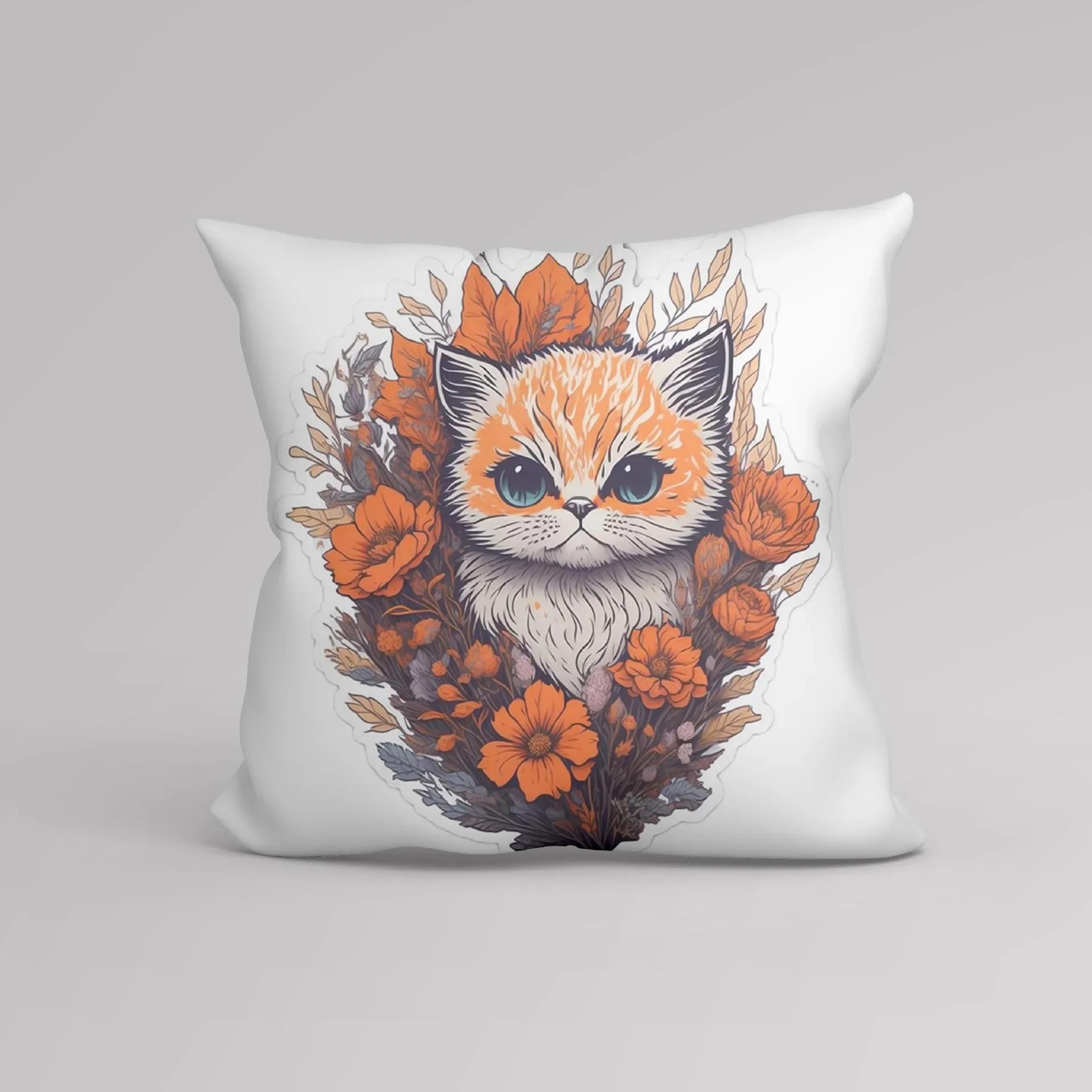 

Office Sofa Cushion Cover Cute Cartoon Animal Pillow Cover Luxury Home Decor Cushion Cover 66x66cm жёлтый