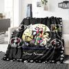Name Custom Jack & Sally Print Flannel Blanket High Quality Warm Comfortable Cover for All Seasons Perfect for Gifts Home Decor
