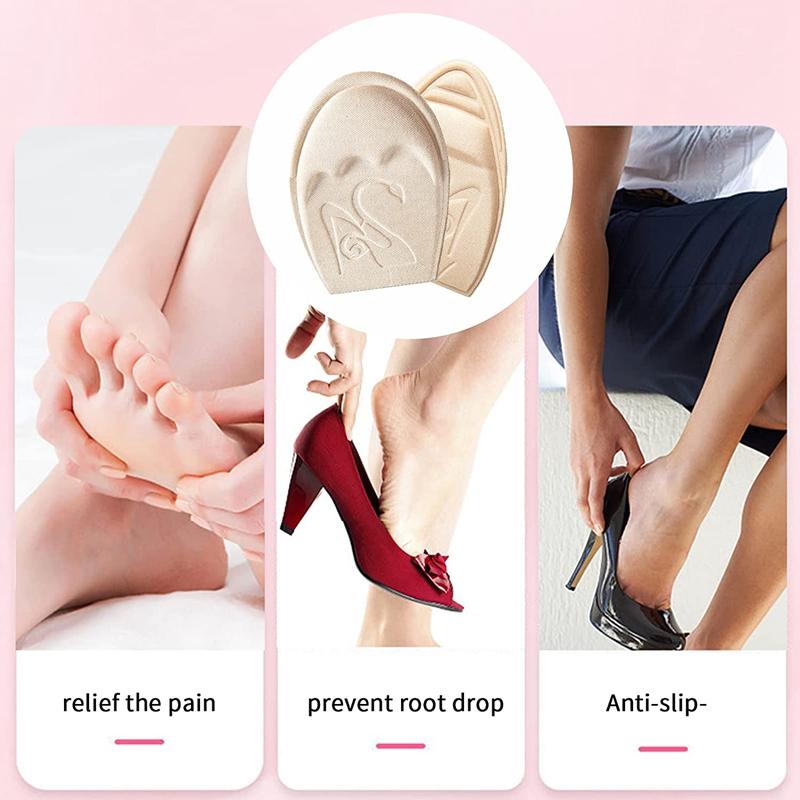 Forefoot Pad Non-slip Sole Toe Plug Cushion Half Insoles for Shoes Inserts Reduce Shoe Size Filler High Heels Pain Relief Pads