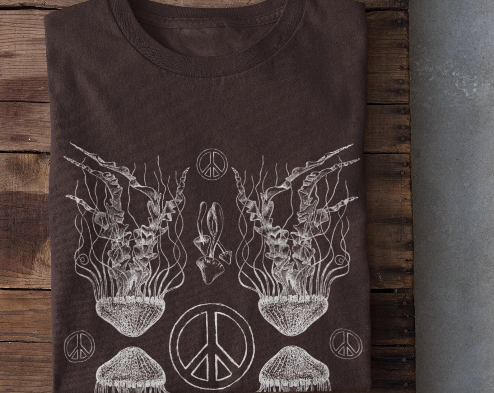 Mushroom Grunge Shirt, Grunge Clothing, Alt Clothing, Grunge Clothes, Peace Tshirt, Jellyfish T Shirt, Alt Clothes, Edgy Aesthetic Mall Goth M
