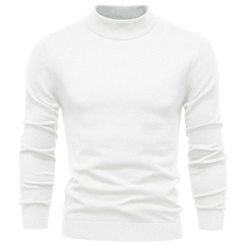 European Chic Men's High-Neck Sweater: Autumn/Winter 2025 Light Luxury Knitwear, High-End Base Layer