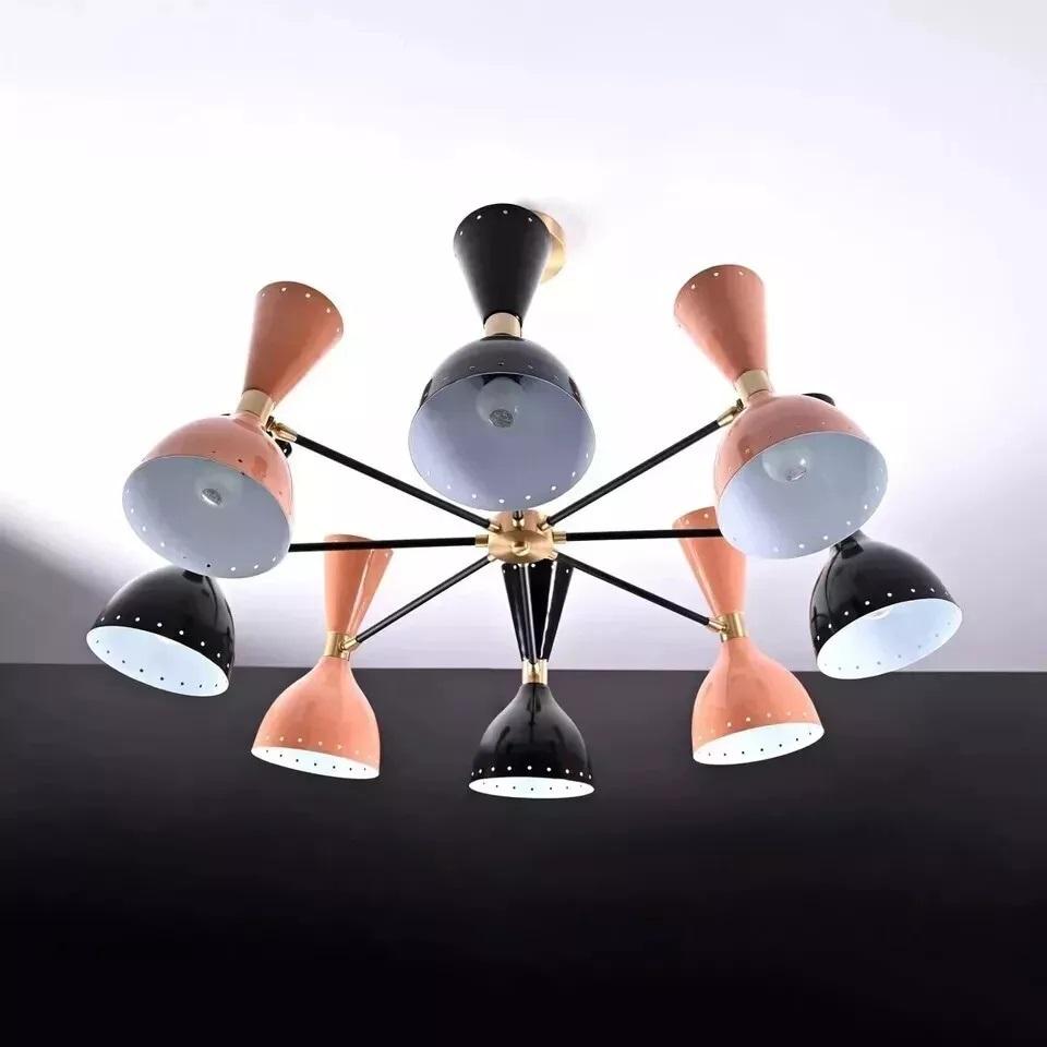16 Bulb Elegant Italian Pendant Modern Stilnovo Style Diablo Shades Sputnik Chandelier Light Fixture