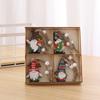 Christmas decorations wooden box 12pcs wooden Santa pendant gingerbread man decoration Christmas gift