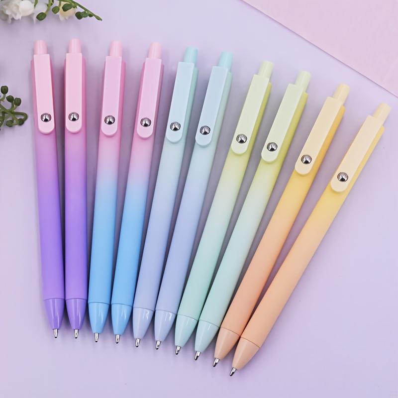 12pcs Set of Macaron Gradient Ballpoint Pens, Stylish and Fun Pens, Office Stationery Pens