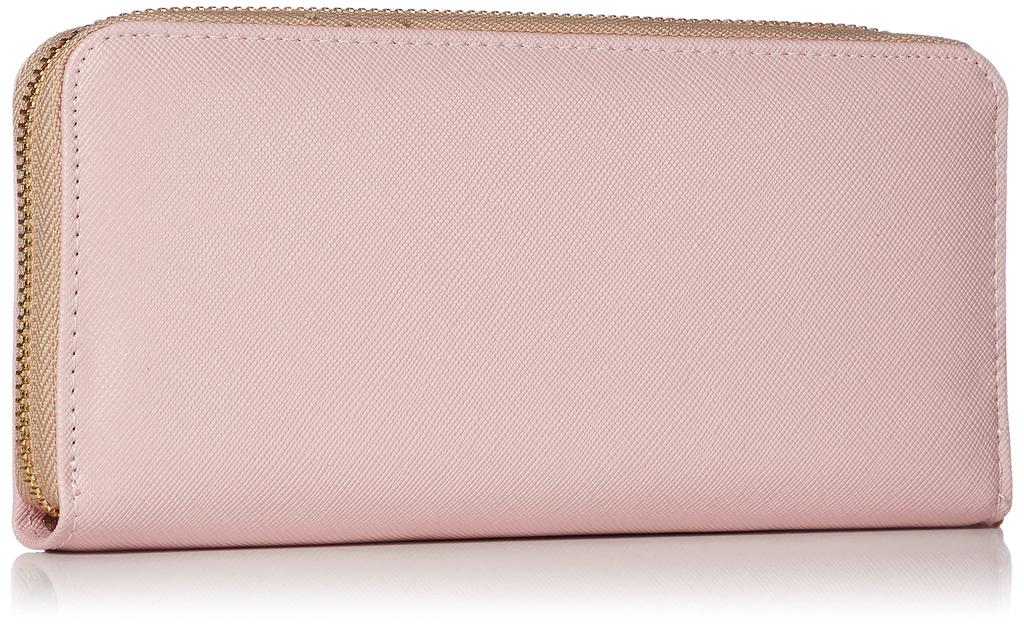 Aldi CAP24 Women's Long Wallet with Zipper Closure, Solid Color, Pink GrayBeige, CAP24-11PGBE