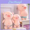 Fluffy And Furry Pig Stuffed Animal Fill Material Of Down Cotton Available In Pink And Light Blue