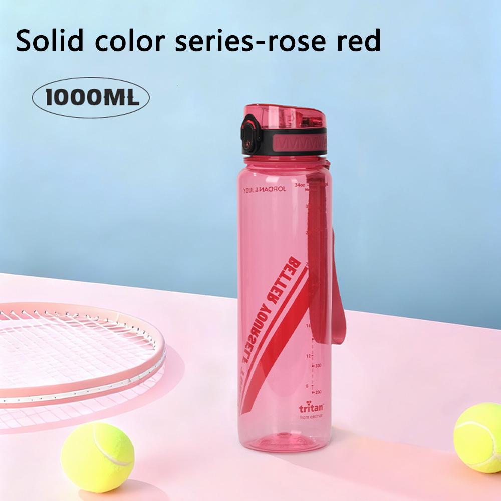 1000ML Large Capacity Sports Bottle, Outdoor Travel Gym Jugs Water Bottle with Straw for Sport, Gym, Running, School