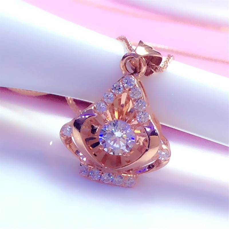 Цвет Золотой Фиолетовый Позолоченный Розовое Золото Ожерелье Подвеска Юбка Простая Атмосфера Фиолетовое Золото Набор Цепочка