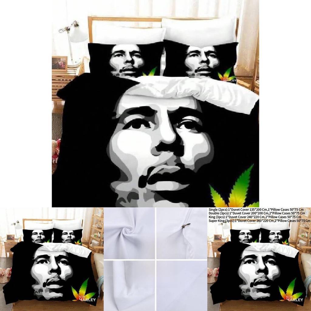 Bob Marley Bedding Set With 3d Digital Print Modern Minimalist For Home Decor