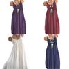 Elegant Women Summer Crew Neck Sleeveless Tank Maxi Dress With Lace Detail