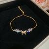 Hollow-Out Butterfly Jewelry Sparkling Zirconia Women'S Bracelet Adjustable Fashion Bracelet Delicate Butterfly Pendant Bracelet
