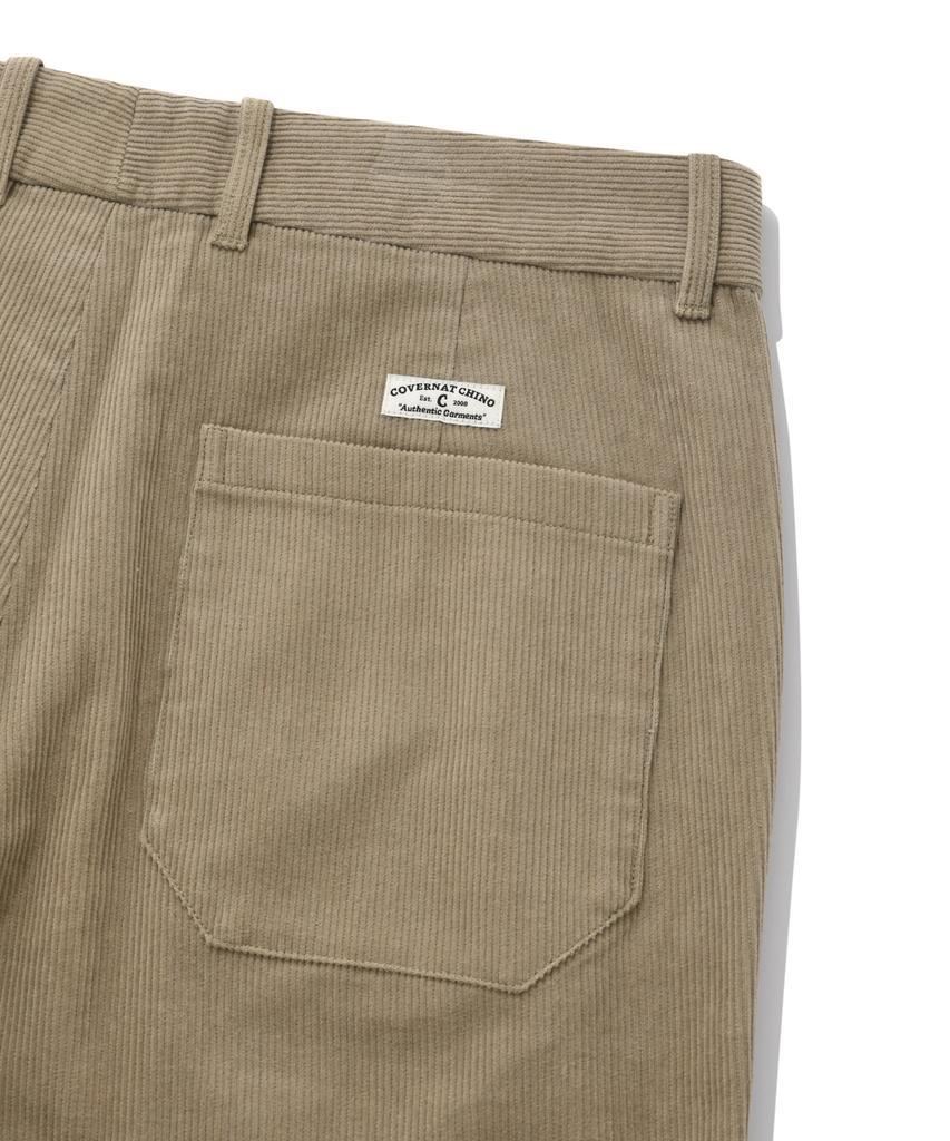 COVERNAT Standard Fit Corduroy Pants Beige