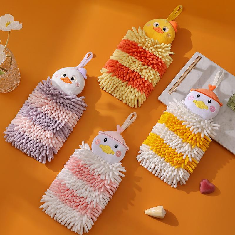 Creative Two-Tone Duck Kitchen Towel Dual-Use Hanging Absorbent Quick-Dry Square Towel