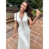 Party Collar High Waisted Knitted Dress Lapel High Waist Knitted dress