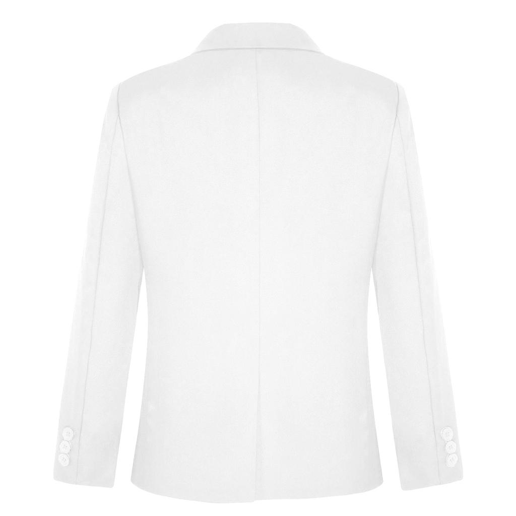 Jungen Gentleman Blazer Revers mit Kerbe Zwei Knöpfe Dekorative Taschen Schulterpolster Formelles Sakko