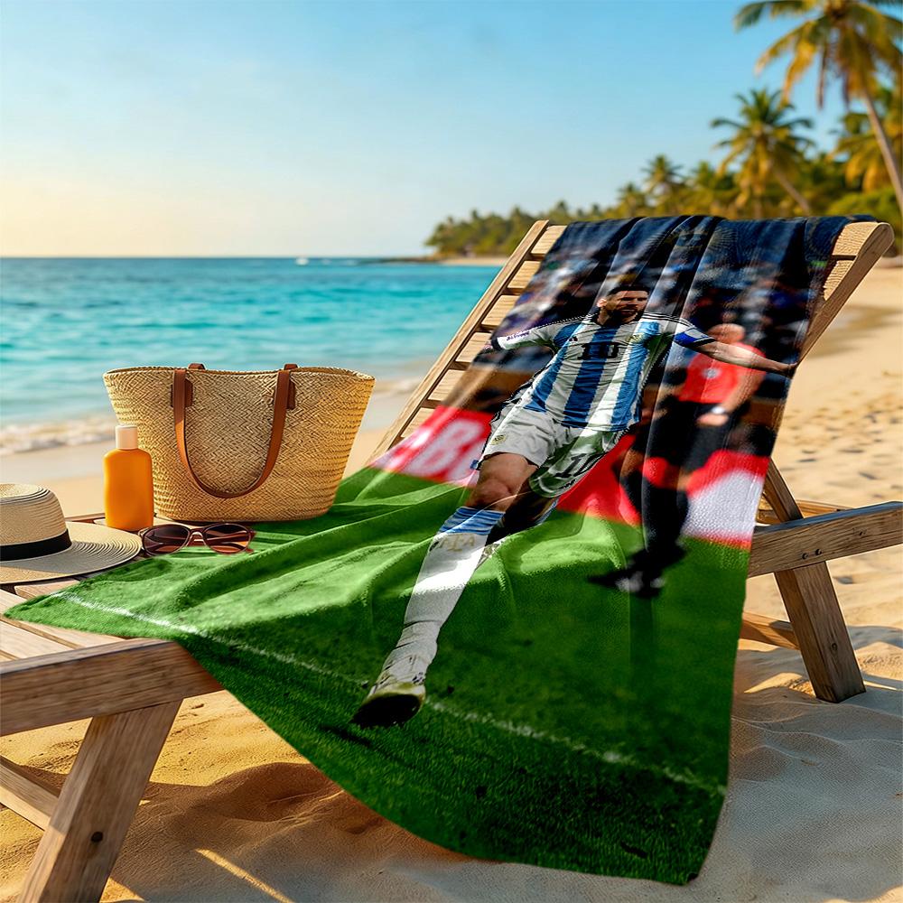 Messi Beach Towel Super Soft & Absorbent Comfortable Lightweight Ideal for Travel, Outdoor, Swim, Pool, Yoga, Surf, Camping, Hiking, Gym, Gift, Holida