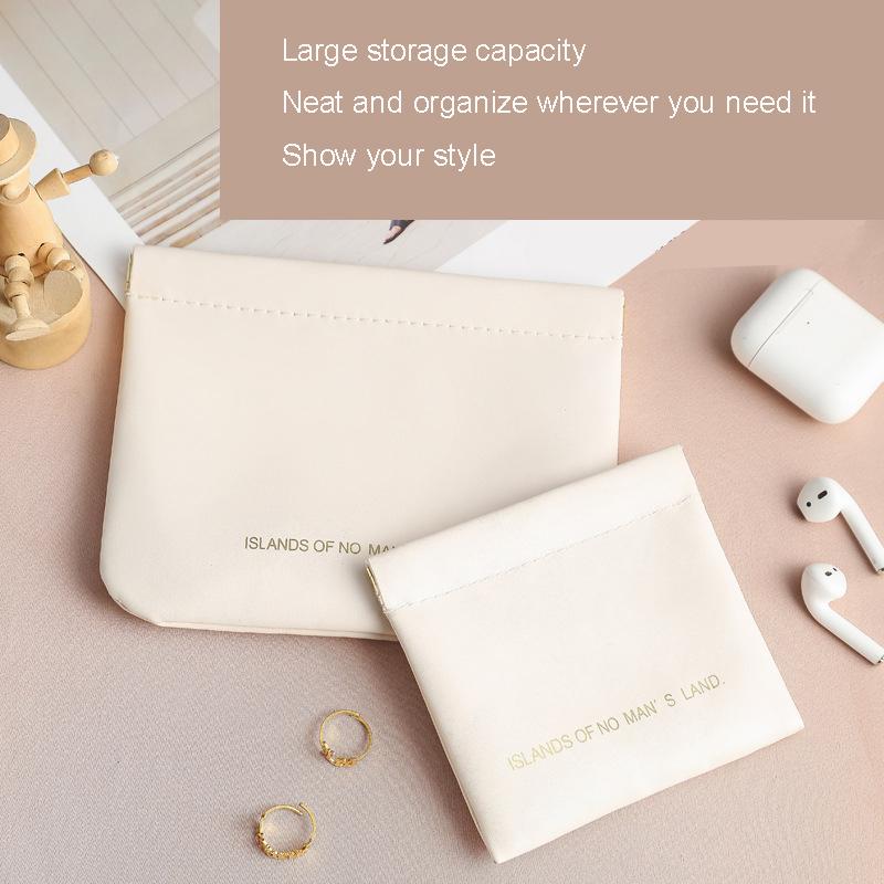 PU Fashion Portable Cosmetic Bag Cover Closure Handle for Travel Storage Protective Case for Sanitary Napkins Lipstick Sundries