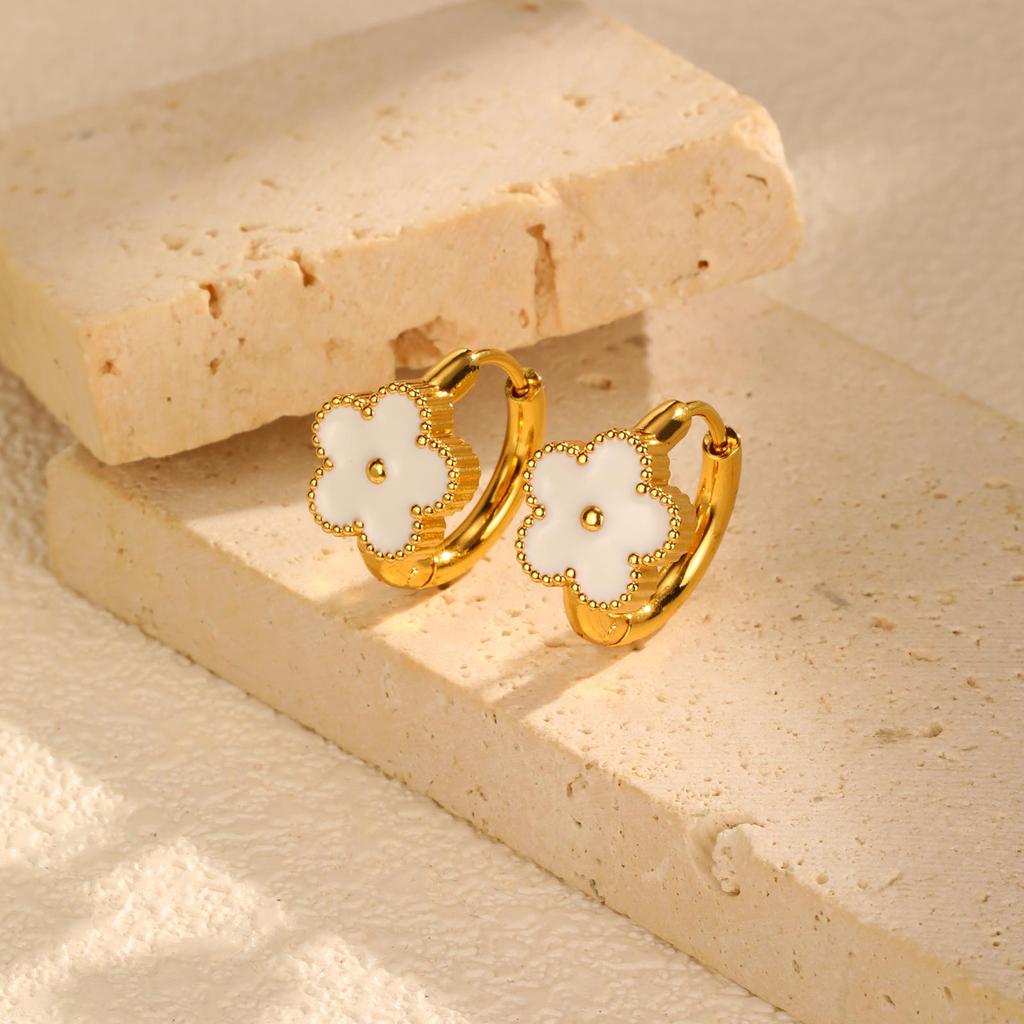 Simple Hollow U-Shaped Earrings for Women Stainless Steel Infinity Earrings 18k Gold Plated Daily Jewelry Gift