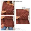 Women Knit Sweater Off Shoulder Long Sleeve Jacket Fashion Style Loose Solid Color Pullover Jumper