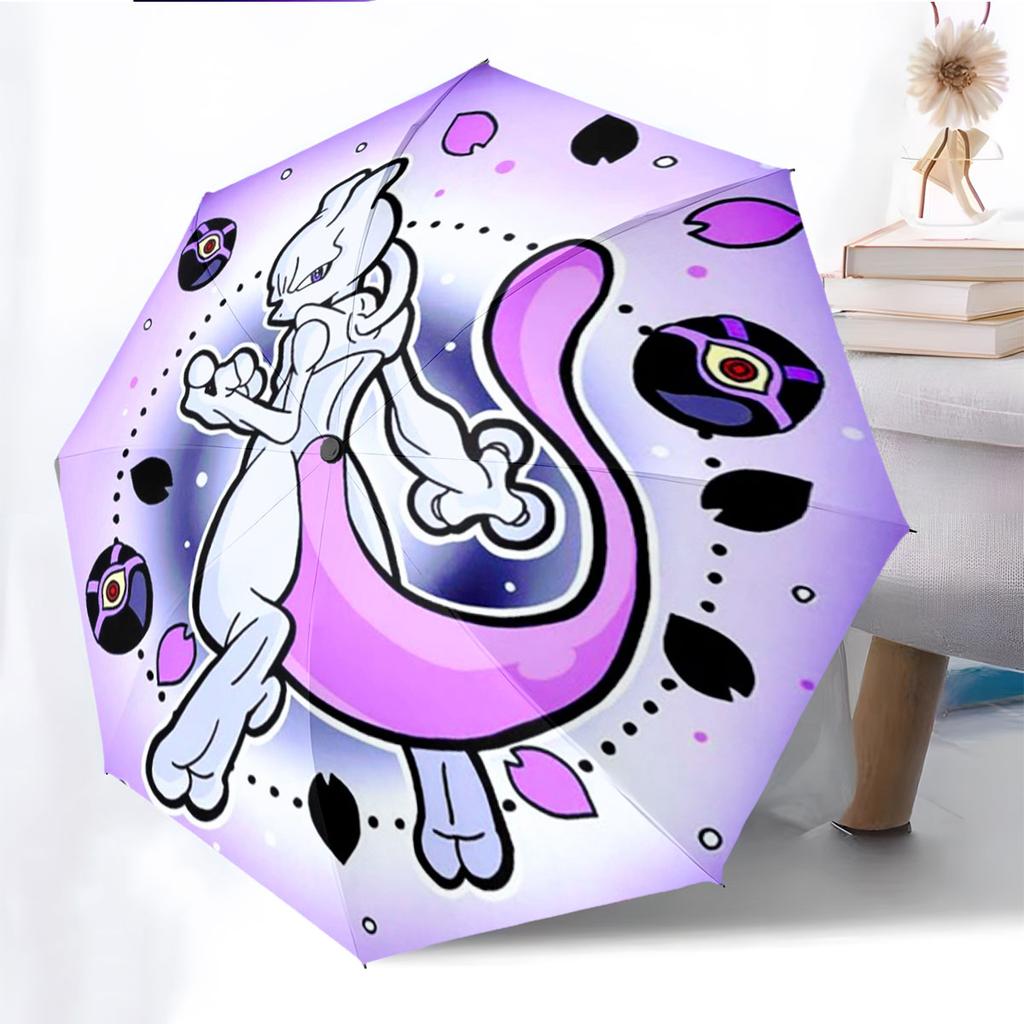 Mewtwo Pokemon Anti UV Umbrella Sun Protection Shade Umbrella Waterproof Windproof Outdoor Travel Parasol